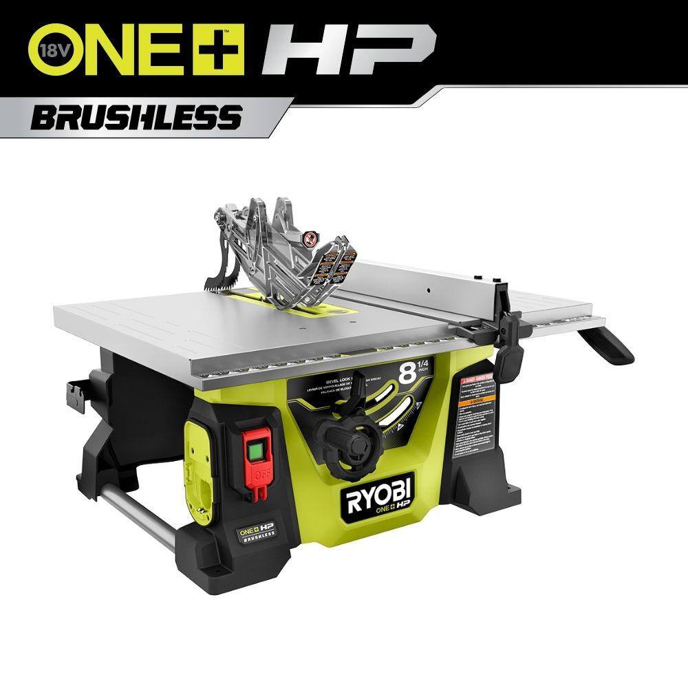 RYOBI ONE+ HP 18V Brushless Cordless 8-14 in. Compact Portable Jobsite Table Saw (Tool Only) PBLTS01B