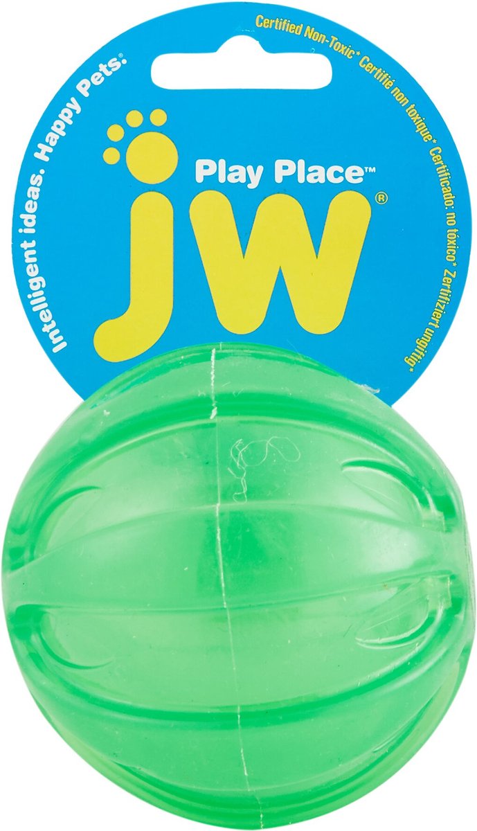 JW Pet Play Place Squeaky Dog Ball， Color Varies