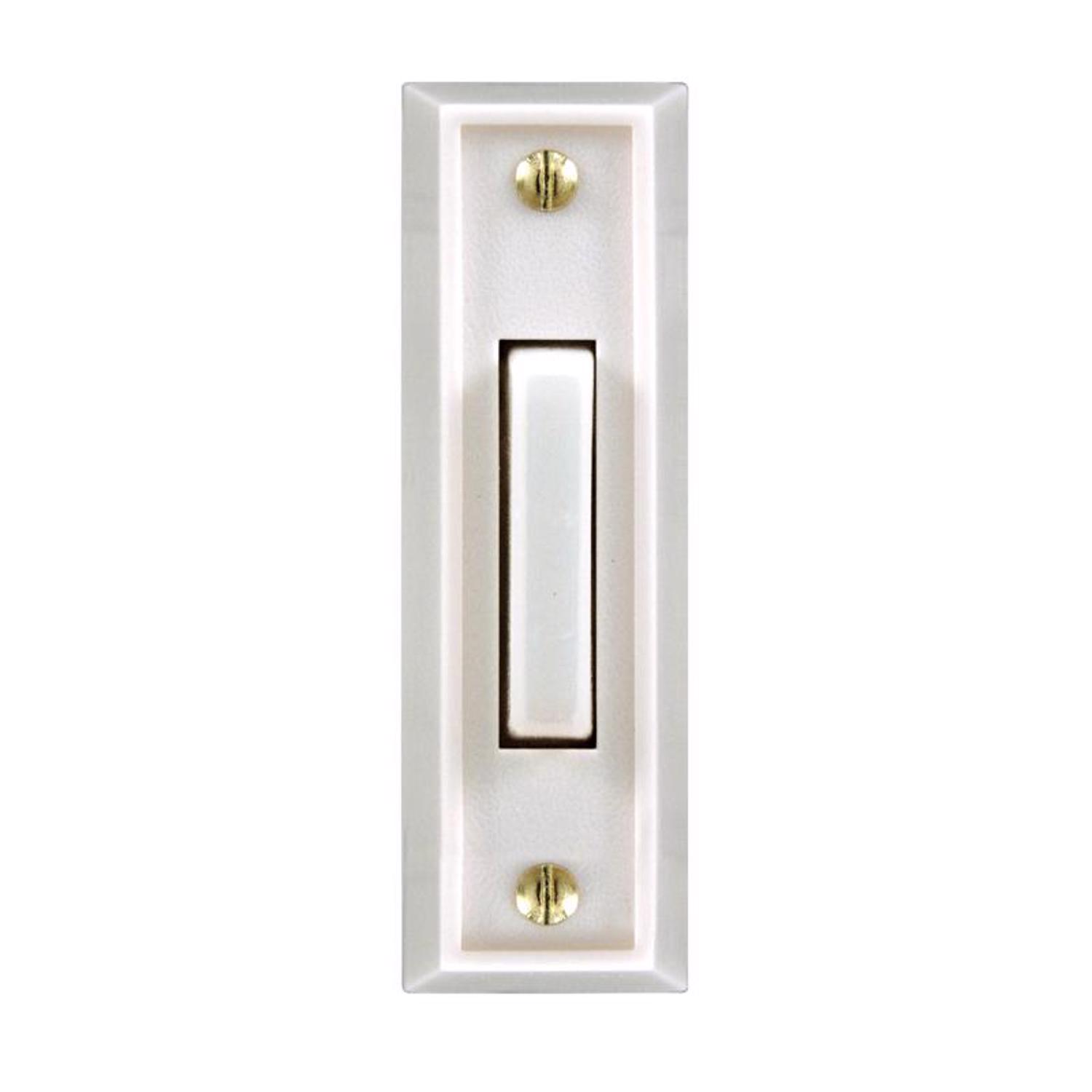 Heath Zenith White Plastic Wired Pushbutton Doorbell