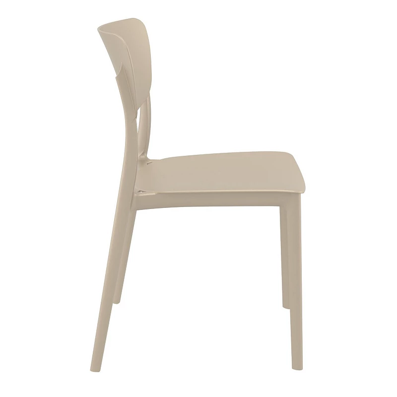 33 Taupe Brown Solid Stackable Patio Dining Chair