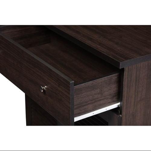 Baxton Studio Agni Modern and Contemporary Dark Brown Buffet and Hutch Kitchen Cabinet