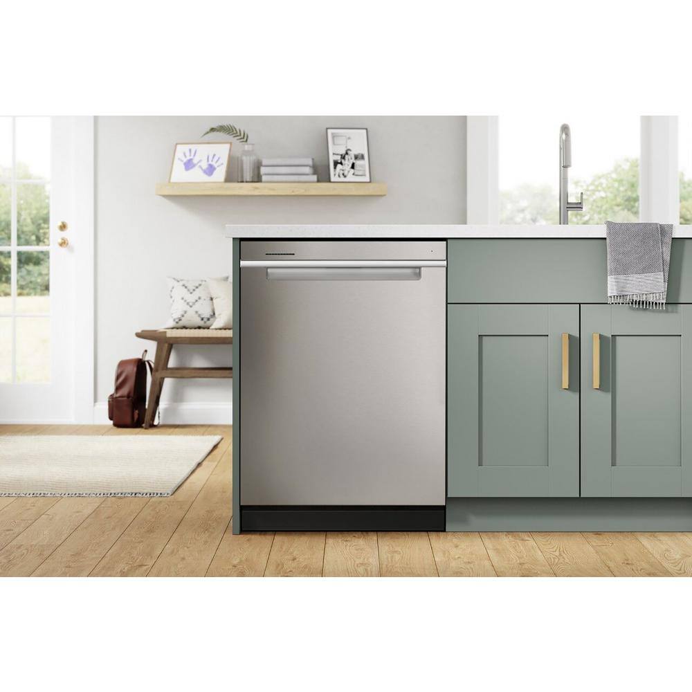 Whirlpool 24 in. Fingerprint Resistant Stainless Steel Top Control Built-In Tall Tub Dishwasher with Third Level Rack 47 dBA WDTA50SAKZ