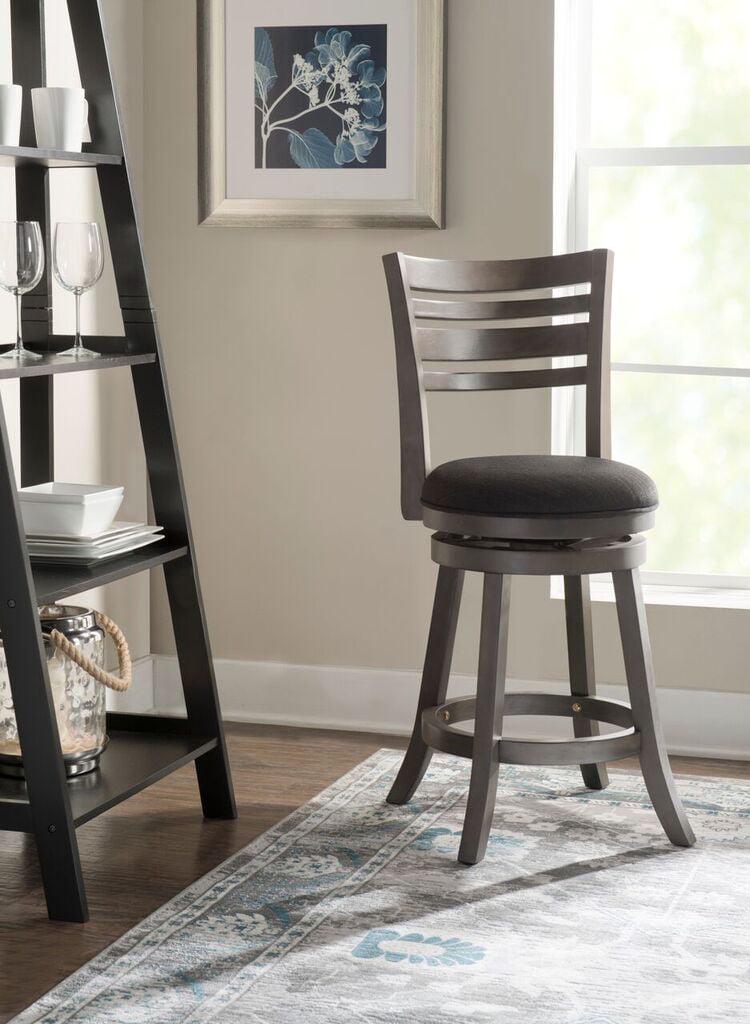 Tegan 24 Counter Stool with Swivel， Gray