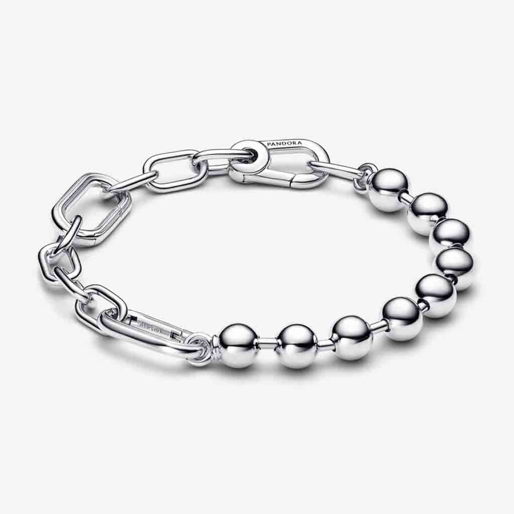 PANDORA  Pandora ME Metal Bead & Link Chain Bracelet in Sterling Silver