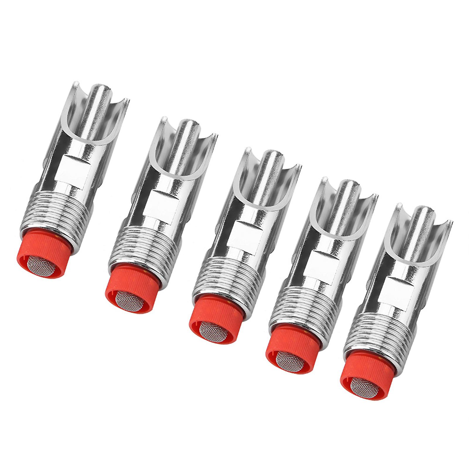 5pcs Stainless Steel Automatic Pig Nipple Drinker Waterer Red Cap Duckbilled