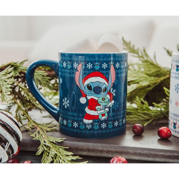 Silver Buffalo Disney Lilo amp Stitch Holiday Sweaters Ceramic Mugs Set Of 2