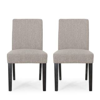 Noble House Benewah Light Gray and Gray Fabric Dining Chairs (Set of 2) 94198