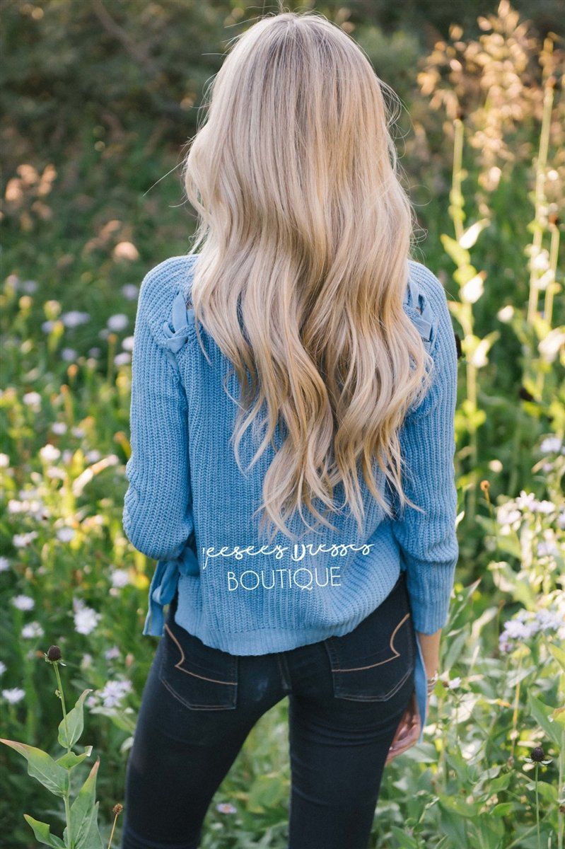 Lace Up Knit Sweater