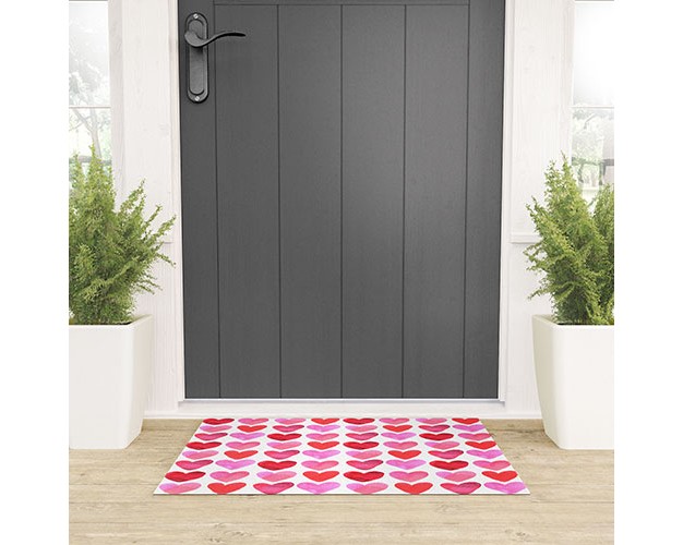 Amy Sia Heart Watercolor Looped Vinyl Welcome Mat Society6