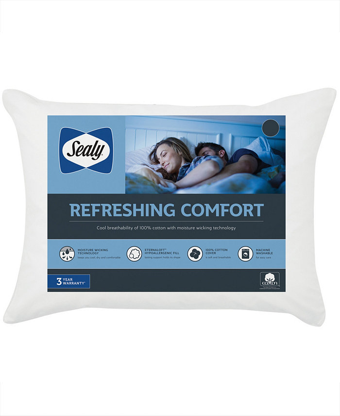 Sealy Moisture Wicking 100% Cotton Standard Queen Pillow