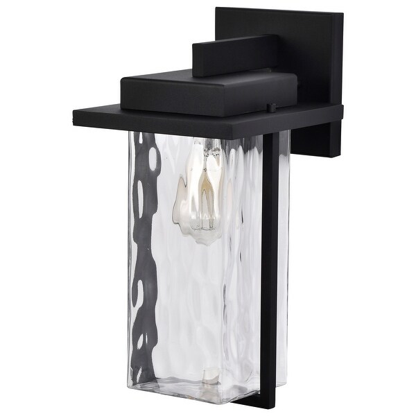 Vernal 1 Light Large Wall Lantern Matte Black with Clear Water Glass Shopping - The Best Deals on Outdoor Wall Lanterns | 39388112