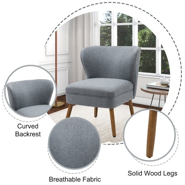 Linen Fabric Armless Accent Chair