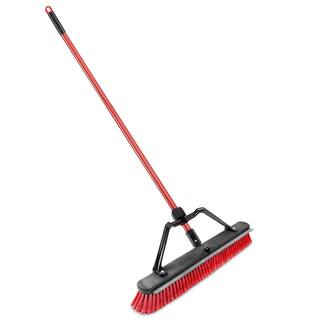 Libman 24 in. Heavy-Duty Multi-Surface Squeegee Push Broom with Brace and Steel Handle 1230