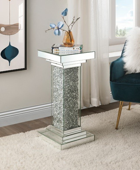 Acme 97940 Rekha Pedestal  Mirrored   Faux Diamond...