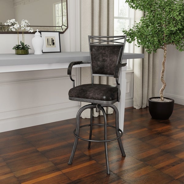 Hillsdale Furniture Bridgetown Metal Swivel Stool， Pewter