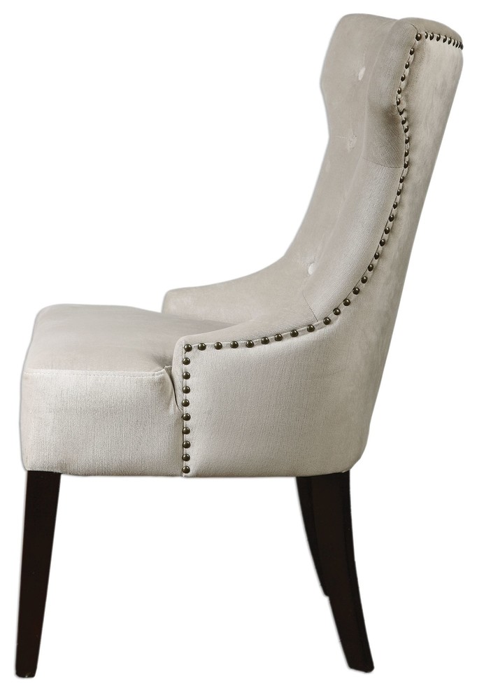 Uttermost Arlette Tufted Wing Chair   Transitional   Armchairs And Accent Chairs   by HedgeApple  Houzz