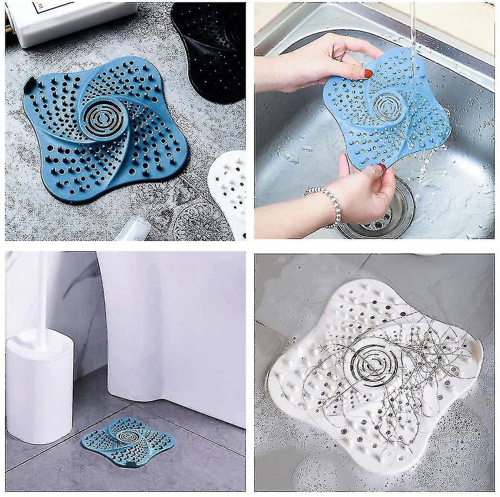 6 Pack Silicone Drain Hair Catcher Shower Drain Covers Hair Trap Kitchen Sink Drain Protector Bathroom Drain Strainer Bathtub Drain Hair Stopper