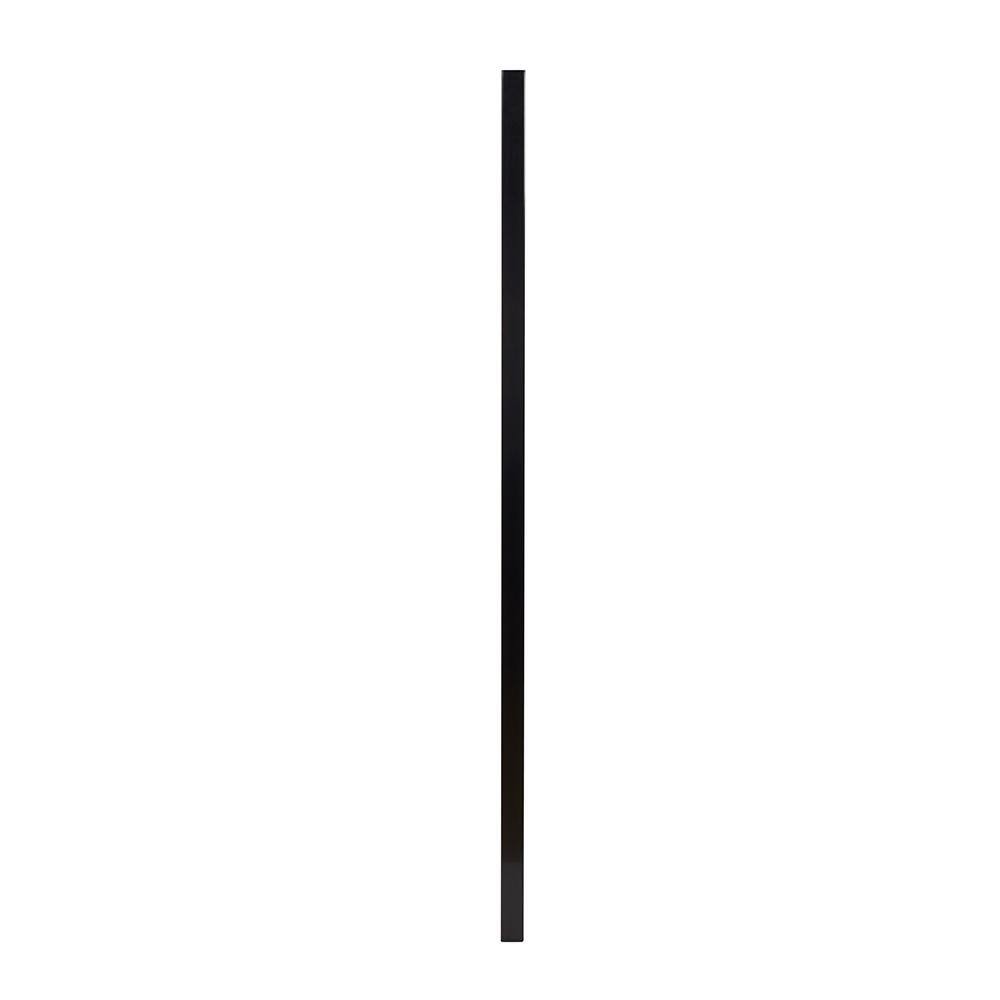 FORTRESS Versai 2 in. x 2 in. x 6 ft. Gloss Black Steel Fence Blank Post 640080-B16