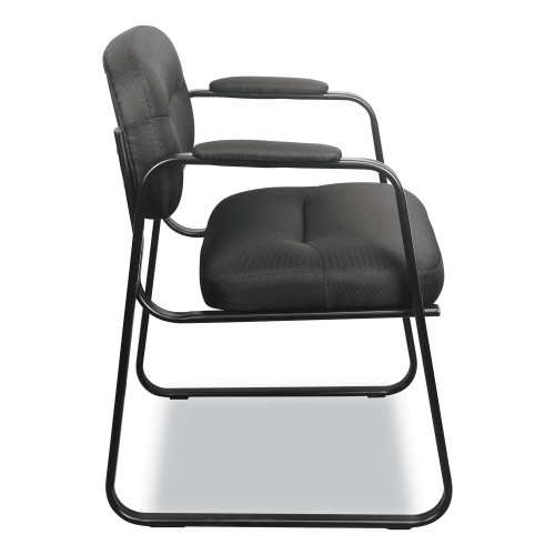 HON HVL653 Leather Guest Chair， 22.25 x 23 x 32， Black (VL653SB11)