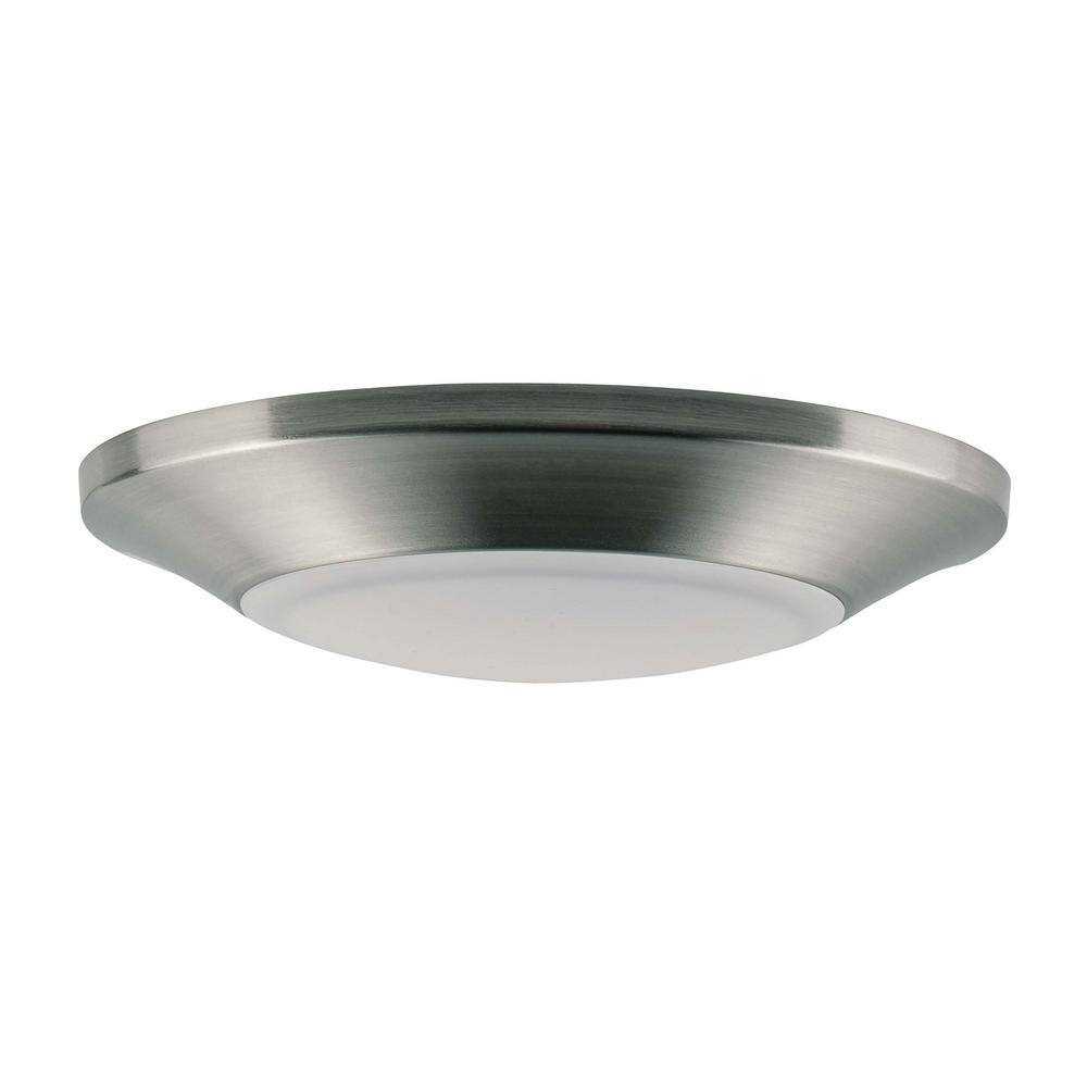 Maxim Lighting Diverse 7.5 in. Satin Nickel Integrated LED Flushmount Light 57625WTSN