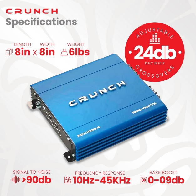 Crunch Powerdrivex 1000 Watt 4 Channel Exclusive Blue A b Car Stereo Amplifier