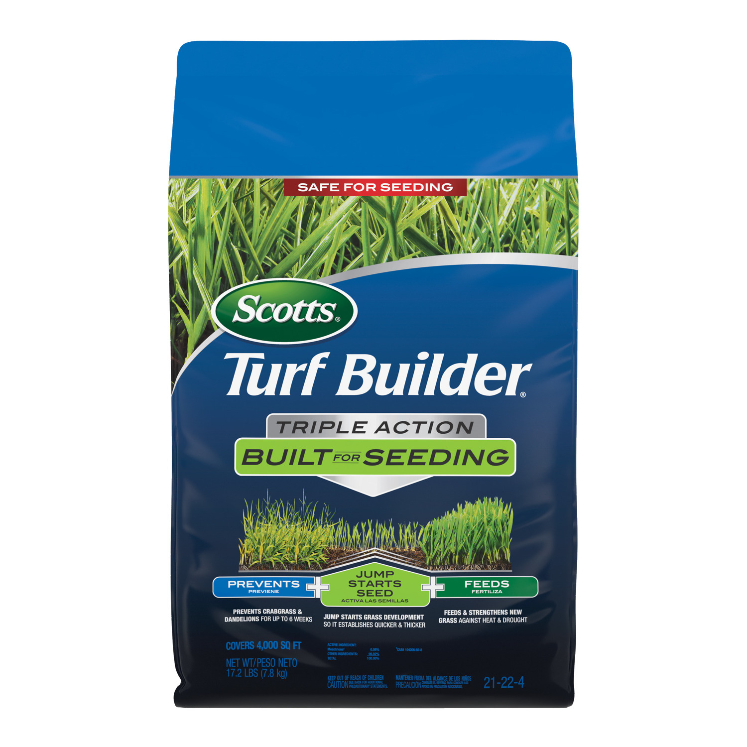 Scotts Turf Builder Pre Emergent Preventer and Fertilizer Lawn Fertilizer For All Grasses 4000 sq ft