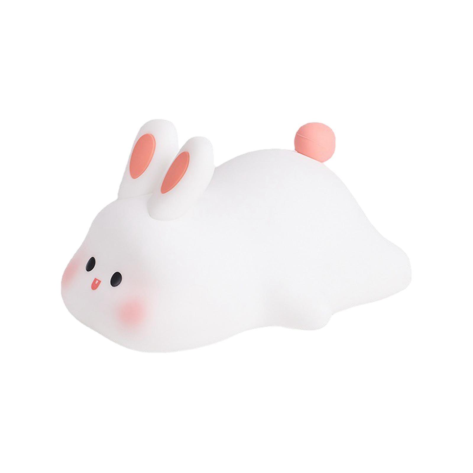 Rabbit Night Light Kids Led Usb Bunny Bedside Lamp For Sleeping Bedroom Home Voice Colorful Light