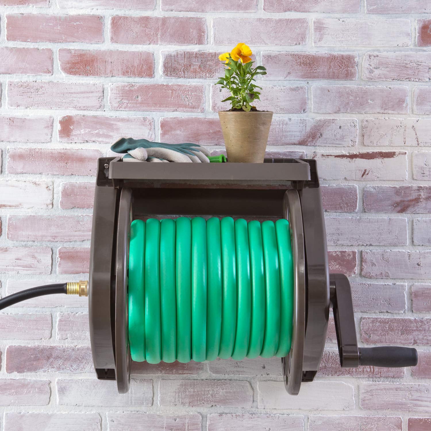 Liberty Basics Wall Mounted Hose Reel with Shelf