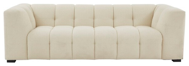 Safavieh Couture Petryna Boucle Tufted Sofa Creme   Sofas   by Safavieh  Houzz