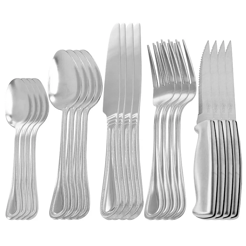 Oster Cocina 20 Piece Stainless Steel Flatware and Steak Knife Set