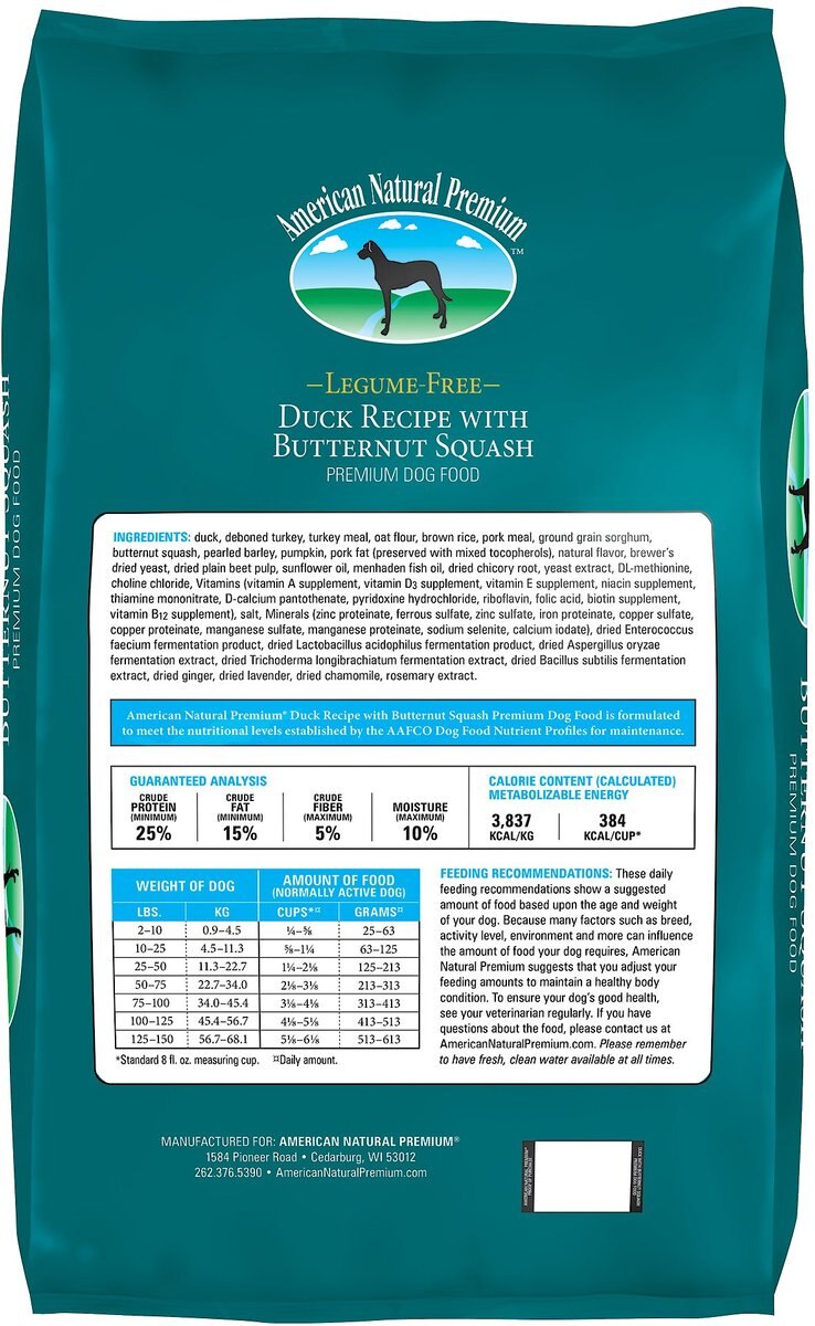 American Natural Premium Legume-Free Chicken-Free Duck with Butternut Squash Dry Dog Food