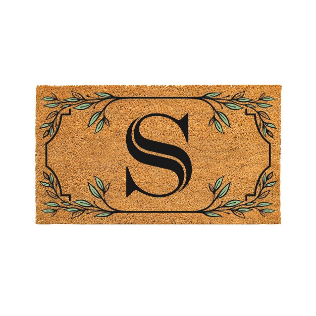 X 16 quot Monogram Coir Mat Letter quot s quot