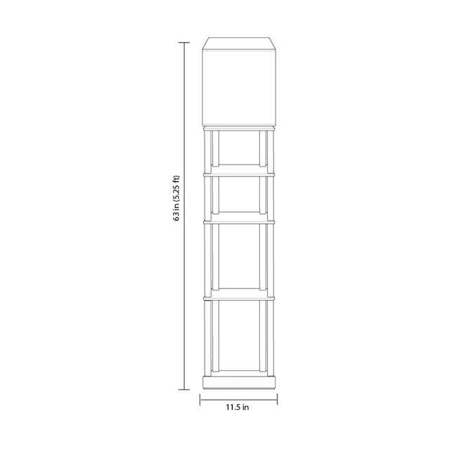 allen + roth 63-in Bronze Shelf Floor Lamp