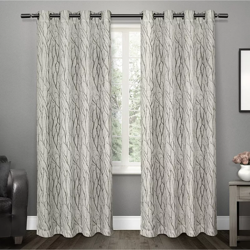 Exclusive Home 2-pack Oakdale Motif Textured Sheer Window Curtains