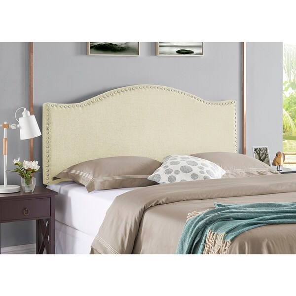 Catalina Upholstered Headboard with Nailhead Trim， Height Adjustable Headboard， Modern Head Board， Fabric Headboard - - 36193654