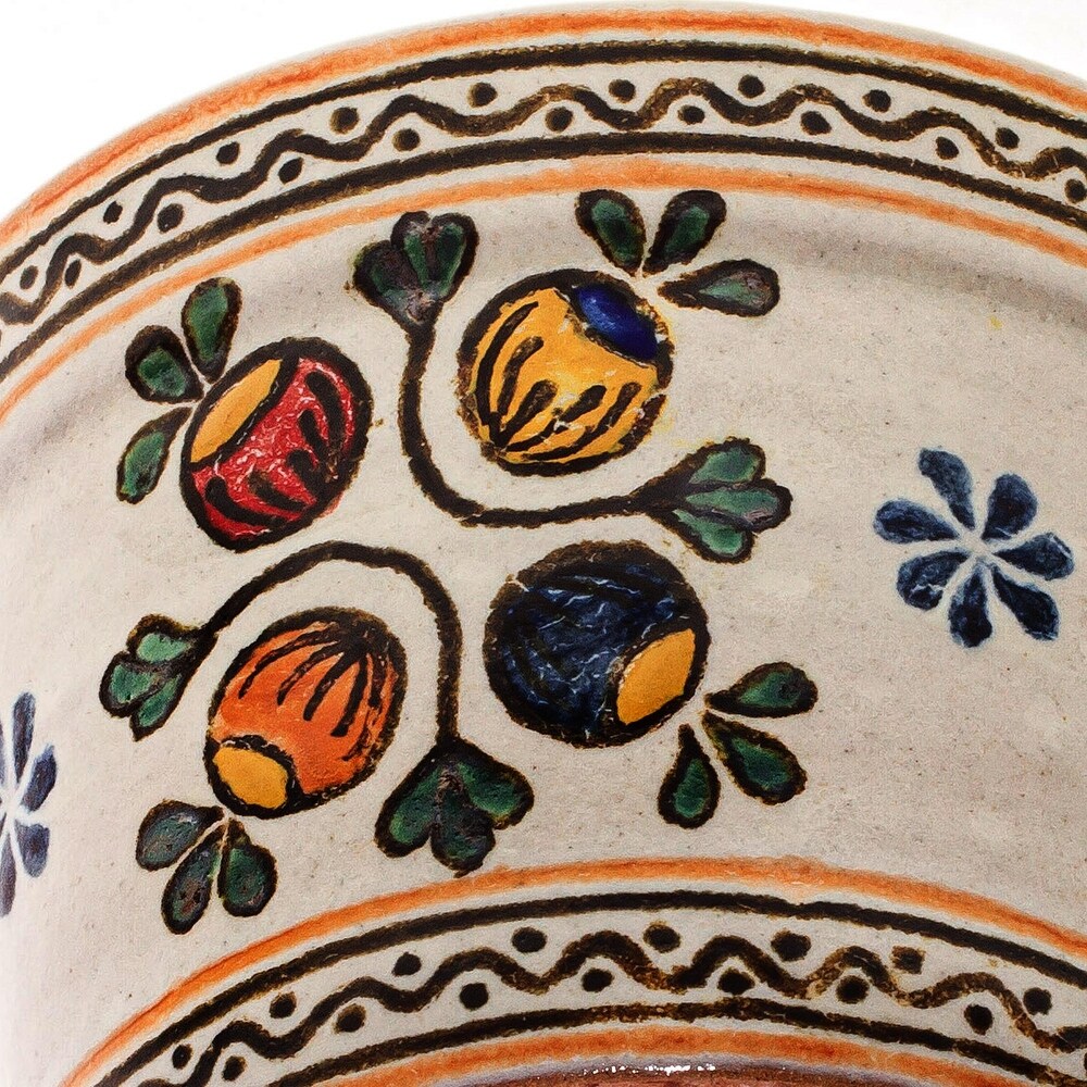 Novica Handmade Puebla Courtyard Ceramic Flower Pot