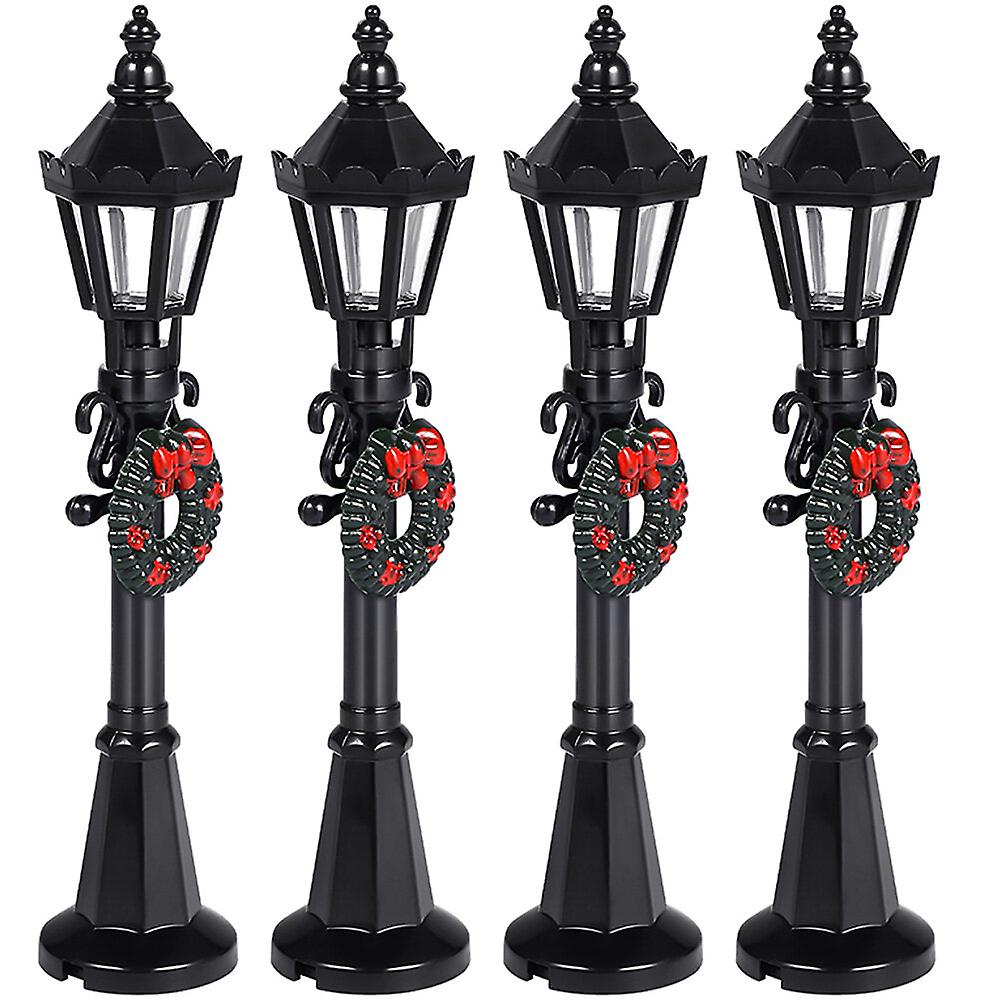 4pcs Miniature Doll House Street Lamp Adorns Mini Street Lamp Models Lamp Decor