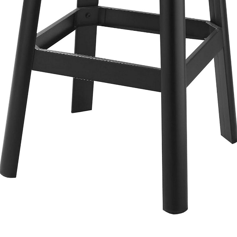 Industrial Style Metal Frame and Wooden Bar Stool， Brown and Black