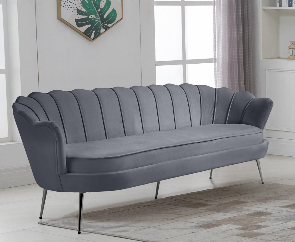 Gardenia  Velvet Upholstered Chair   Midcentury   Sofas   by Meridian Furniture  Houzz