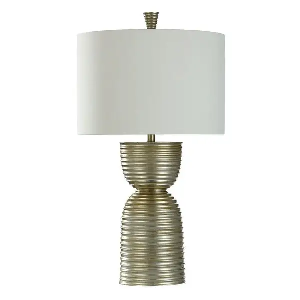 Spun Hour Glass Transitional Table Lamp - Imperial Silver - 8