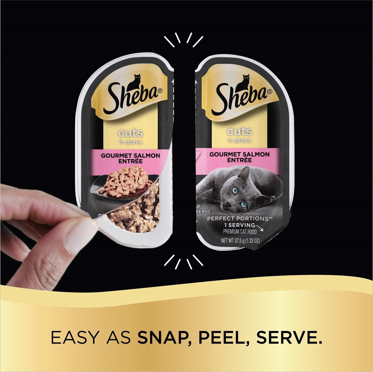 Sheba Perfect Portions Grain-Free Gourmet Salmon Cuts in Gravy Entree Cat Food Trays