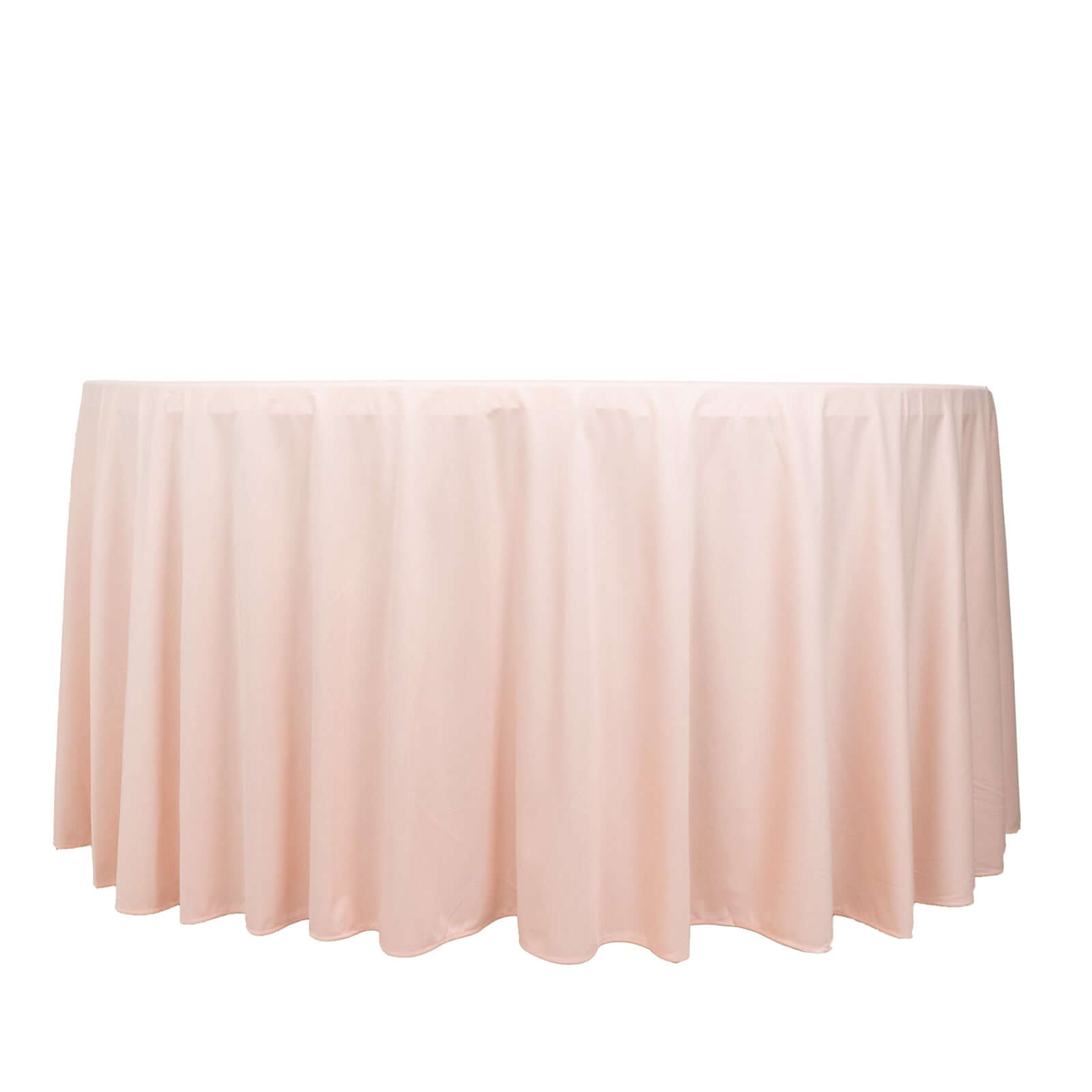 Blush Premium Scuba Round Tablecloth, Wrinkle Free Polyester Seamless Tablecloth 120