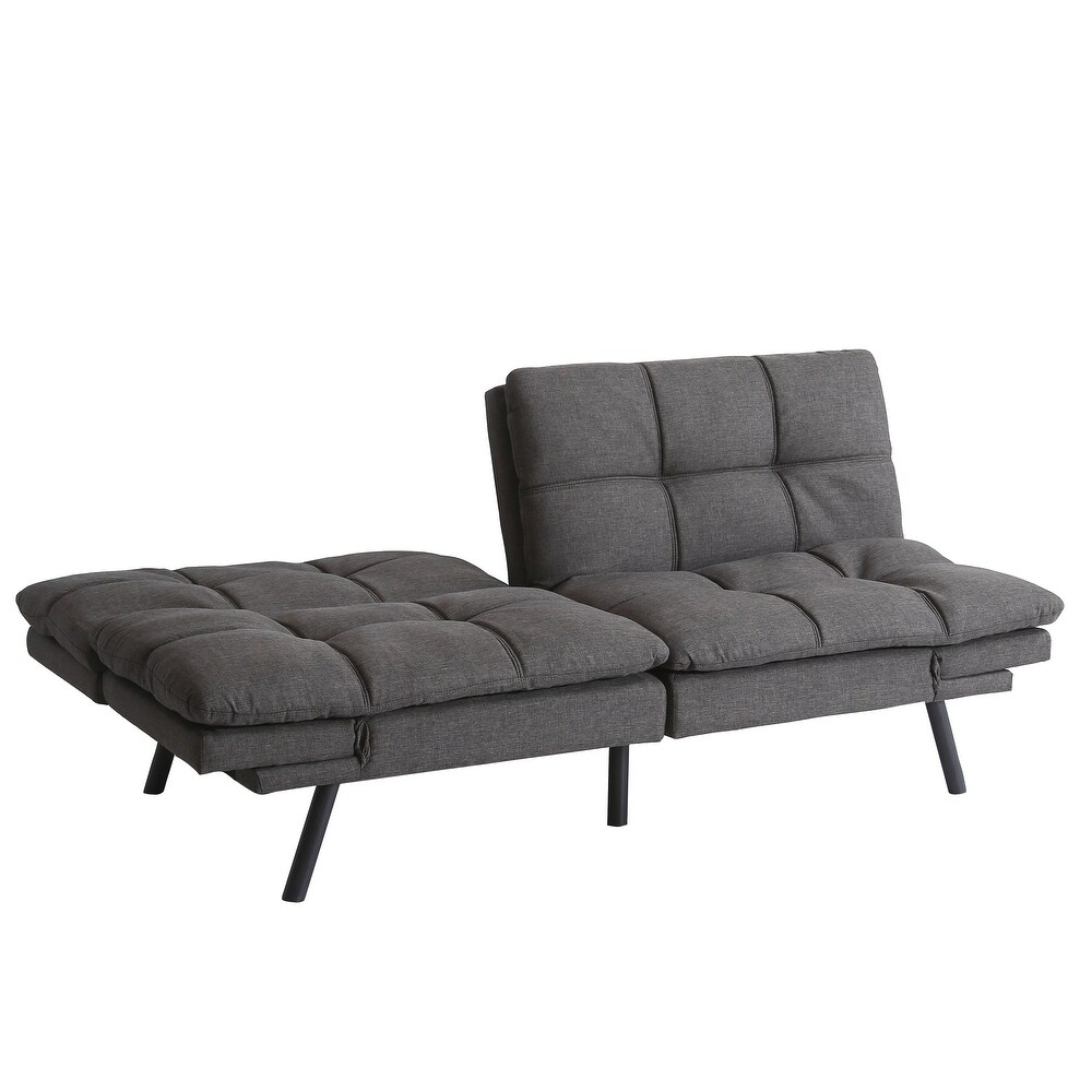 DARK GREY Convertible Futon Couch Bed  Folding Sleeper Sofa