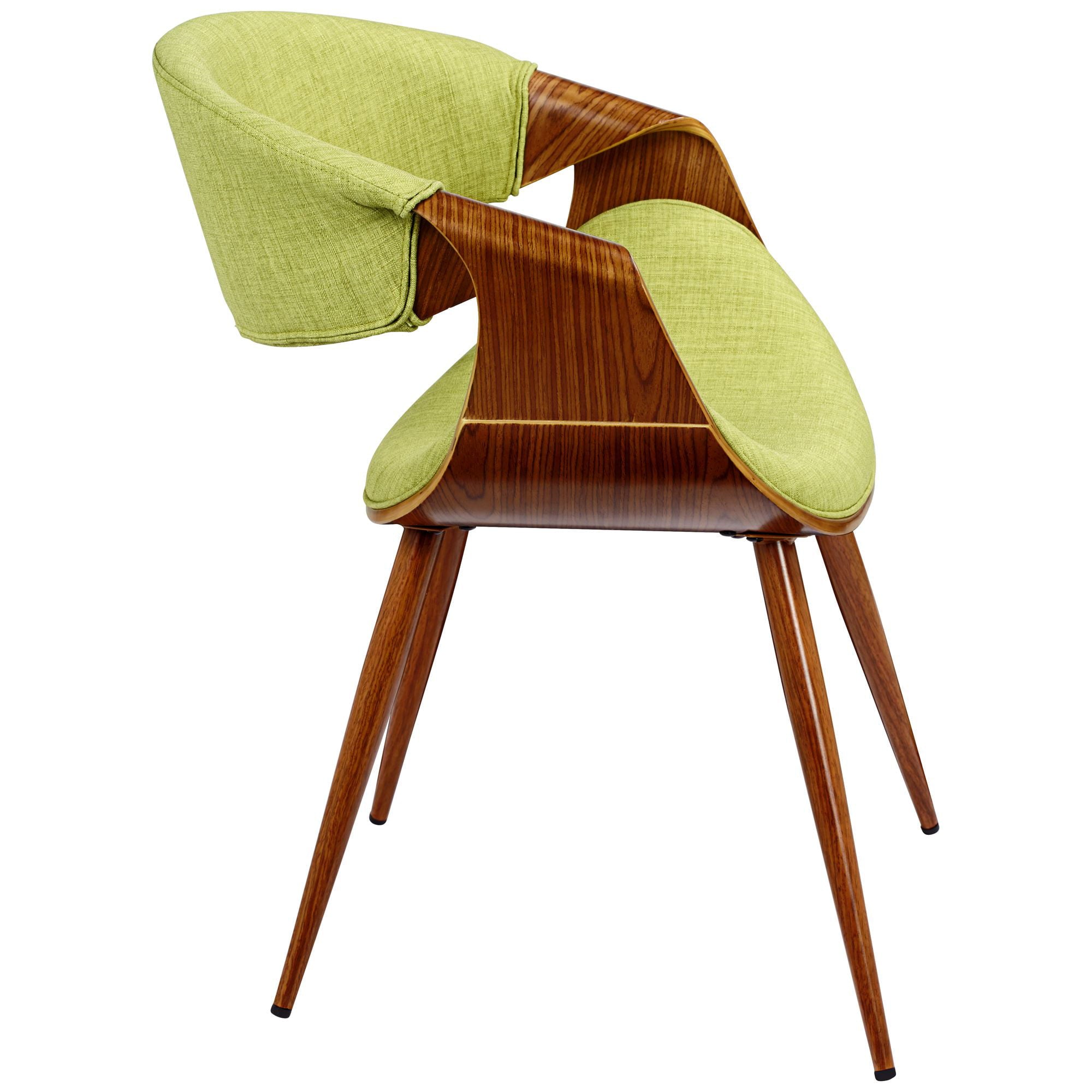 Armen Living Butterfly Green Fabric Side Chair