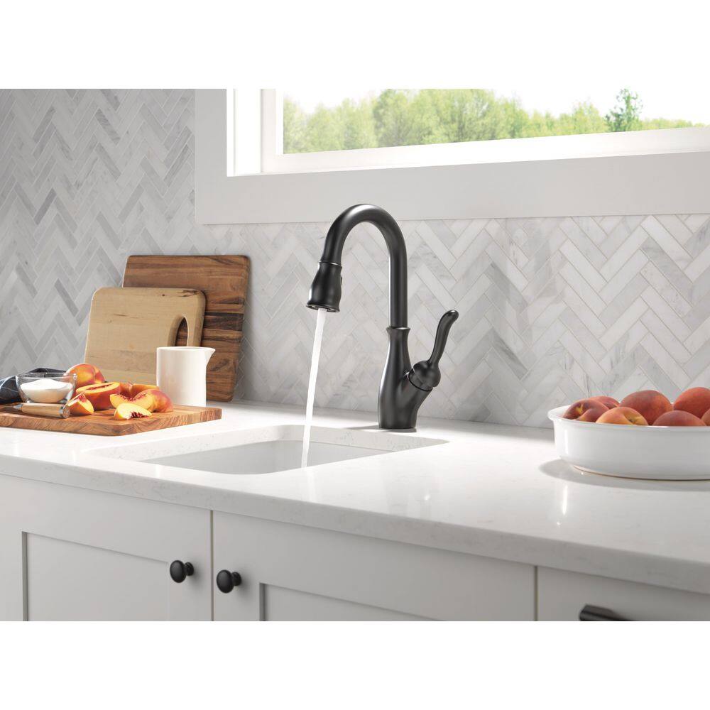 Delta Leland Single-Handle Bar Faucet in Matte Black 9678-BL-DST