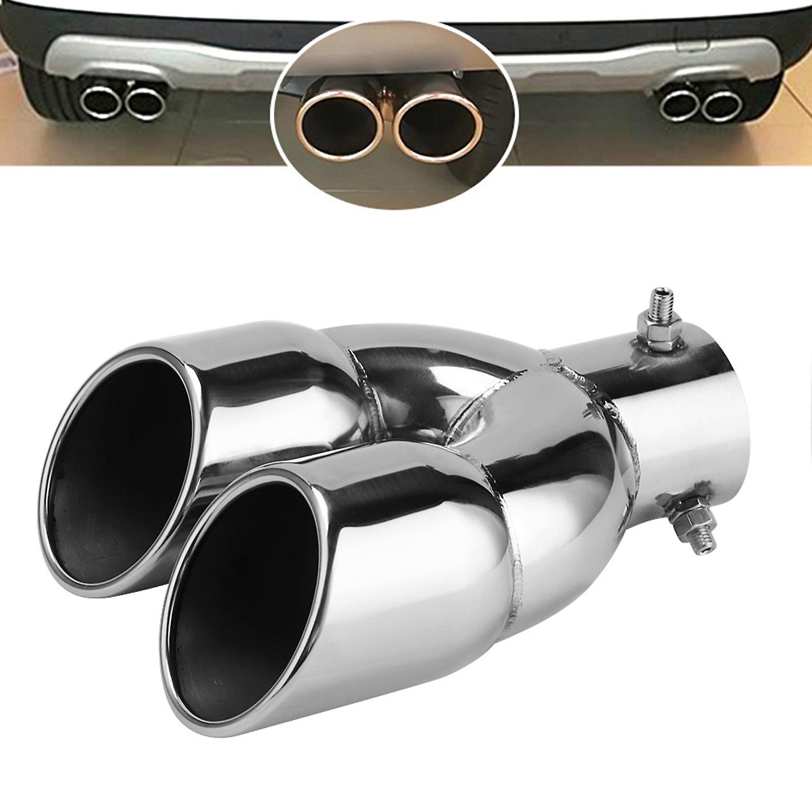 Car Dual Exhaust Tail Pipes 201 Stainless Steel Muffler Tips 6376220