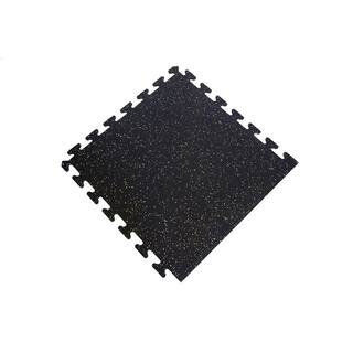 Black with Tan Speck 24 in. x 24 in. Finished Side Recycled Rubber Floor Tile (16 sq. ft. case) EZFLEXSDGT