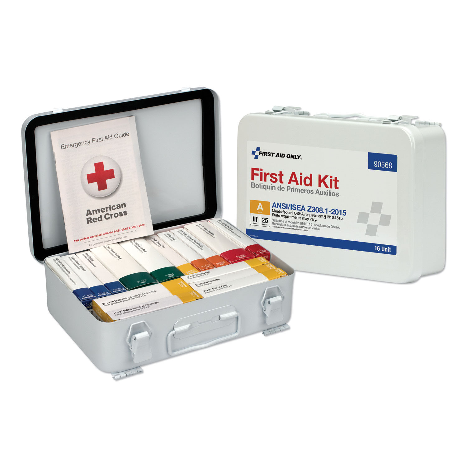 Unitized ANSI Compliant Class A Type III First Aid Kit for 25 People by First Aid Onlyandtrade; FAO90568