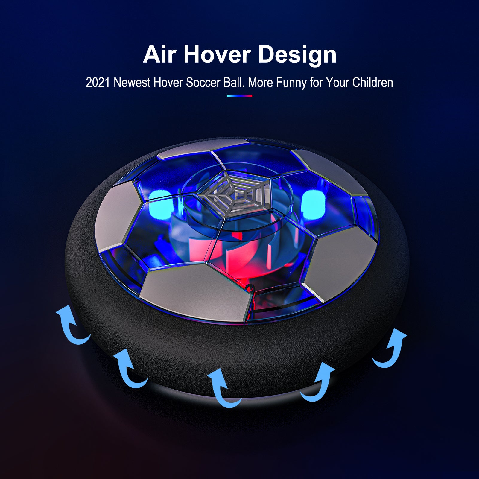 Hot Bee Hover Soccer Ball Set with 2 Goals, 3-in-1 LED Soccer Hockey Bowling Set Indoor/Outdoor Toys Gifts for Kids Boys Girls Ages 3+