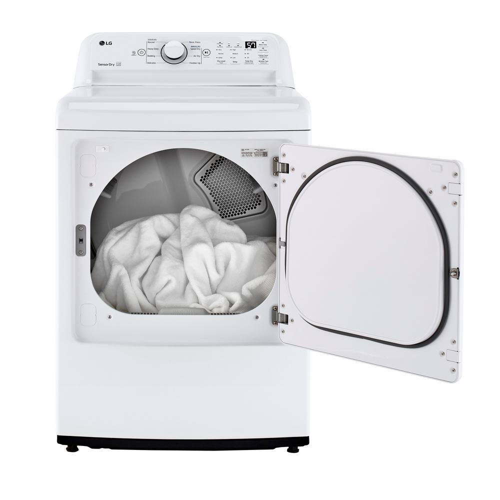 LG 7.3 cu. ft. Ultra Large High Efficiency Gas Dryer in White DLG6101W